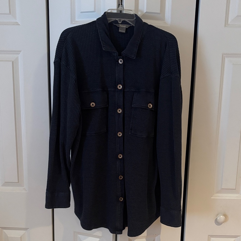 Natural Reflections Navy Knit Top